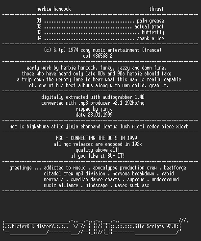 NFO file for Herbie_Hancock_-_Thrust_(1974)-MGC