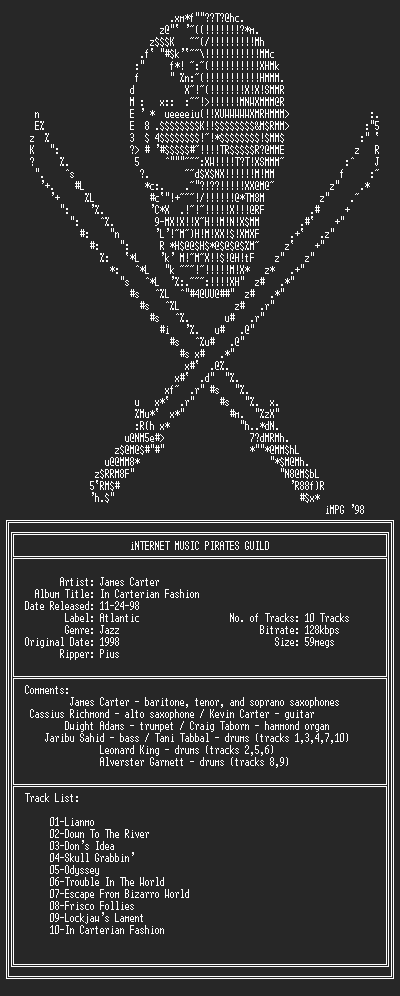 NFO file for James_Carter--In_Carterian_Fashion-(1998)-iMPG