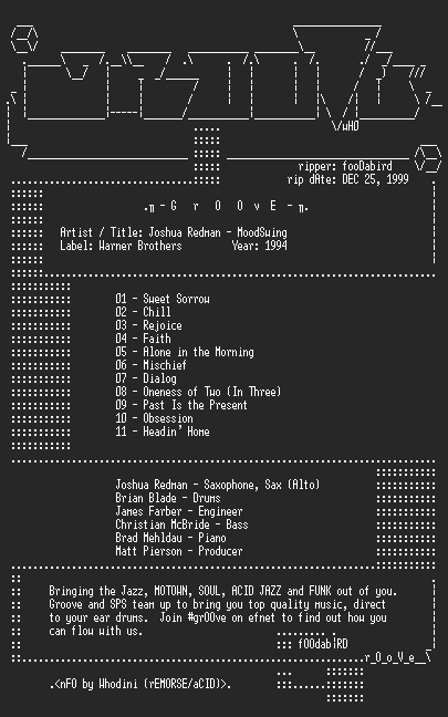 NFO file for Joshua_Redman-Moodswing-1994-gRVe