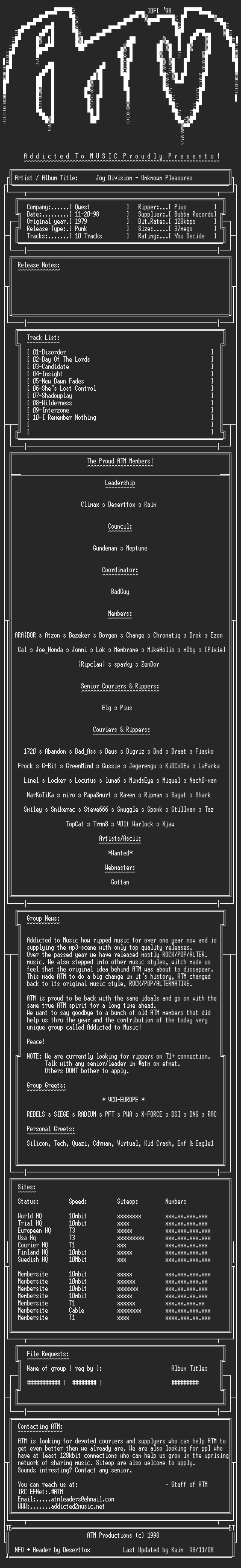 NFO file for Joy_Division_-_Unknown_Pleasures_(1979)-ATM