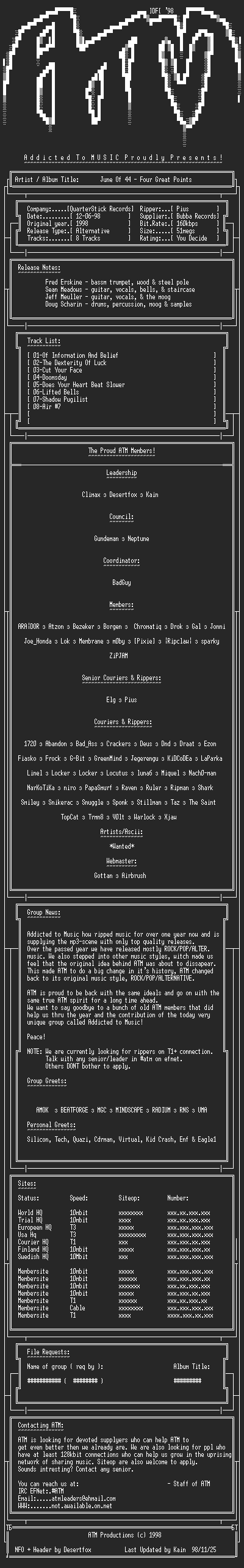 NFO file for June_Of_44_-_Four_Great_Points_(1998)-ATM
