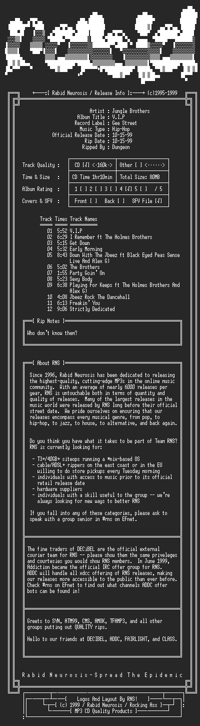 NFO file for Jungle_Brothers-V.I.P.-1999-RNS