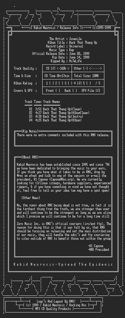 NFO file for Juvenile-Back_That_Thang_Up-1999-RNS