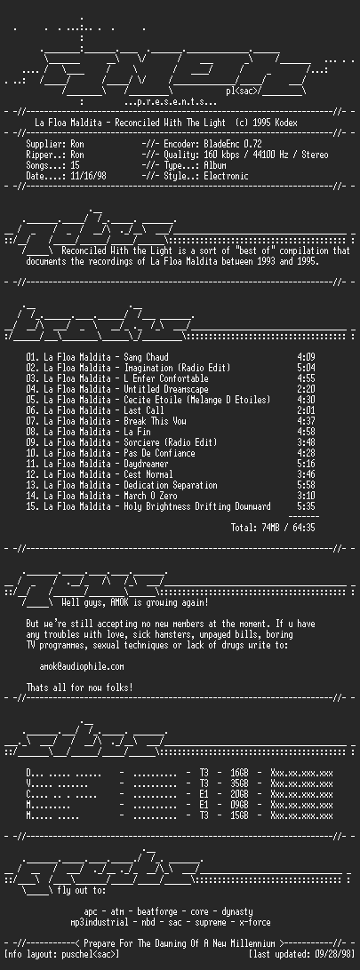 NFO file for La_Floa_Maldita-Reconciled_With_The_Light-AMOK