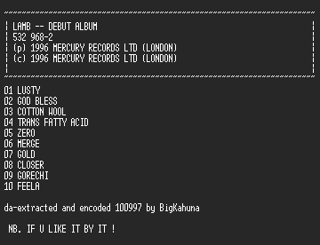 NFO file for Lamb_-_debut_album-MGC