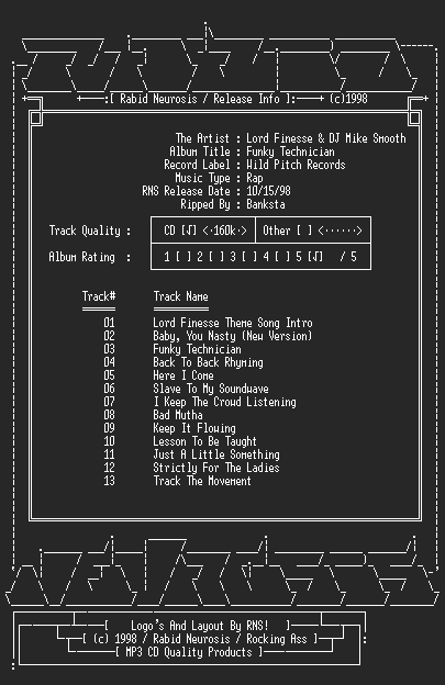 NFO file for Lord_Finesse_&_Dj._Mike_Smooth-Funky_Technician-RNS