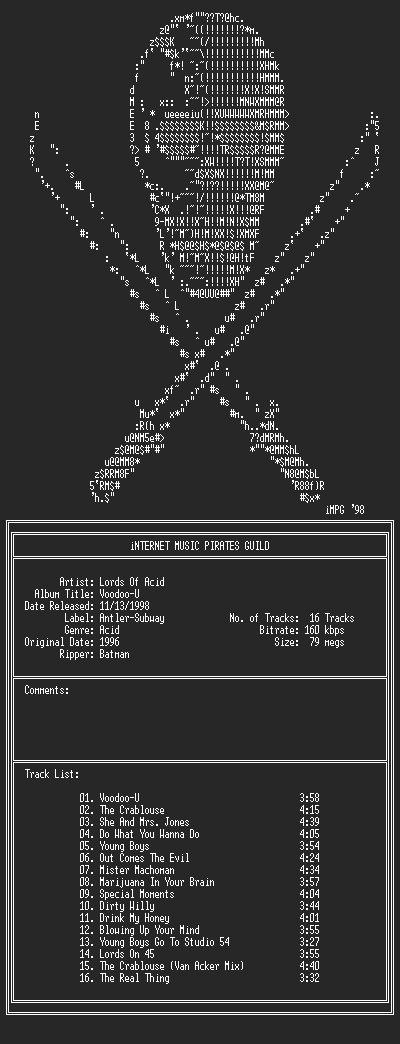 NFO file for Lords_Of_Acid---Voodoo-U-(1996)-iMPG