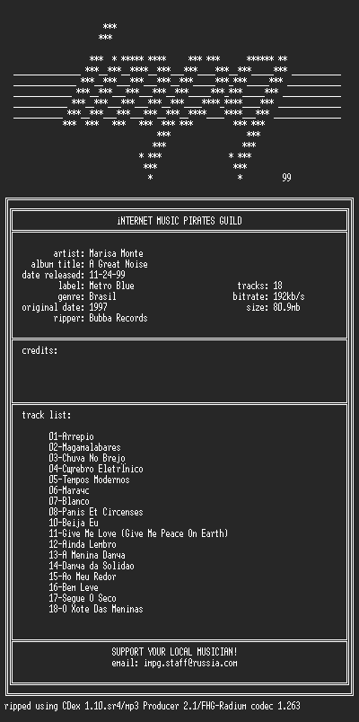 NFO file for Marisa.Monte--A.Great.Noise-(1997)-iMPG