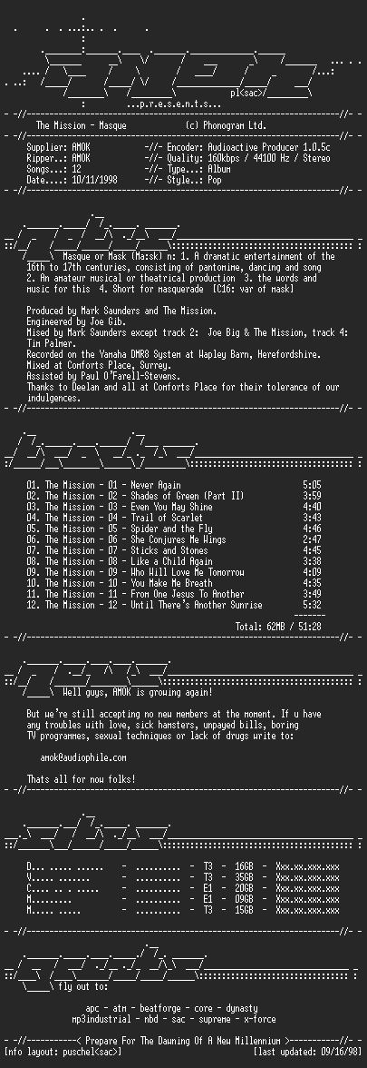 NFO file for Mission-Masque_(1991)-AMOK