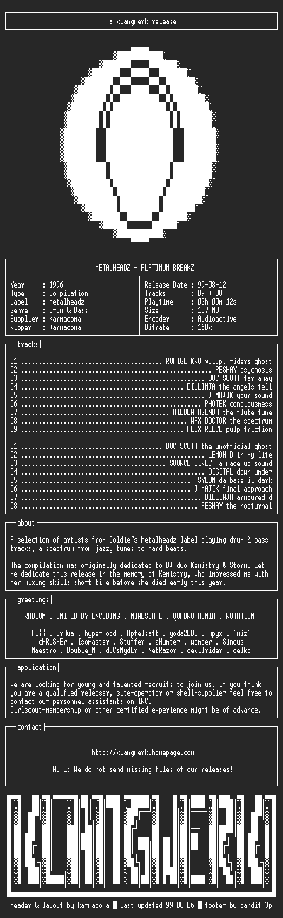 NFO file for metalheadz--platinum.breakz-1996-kW