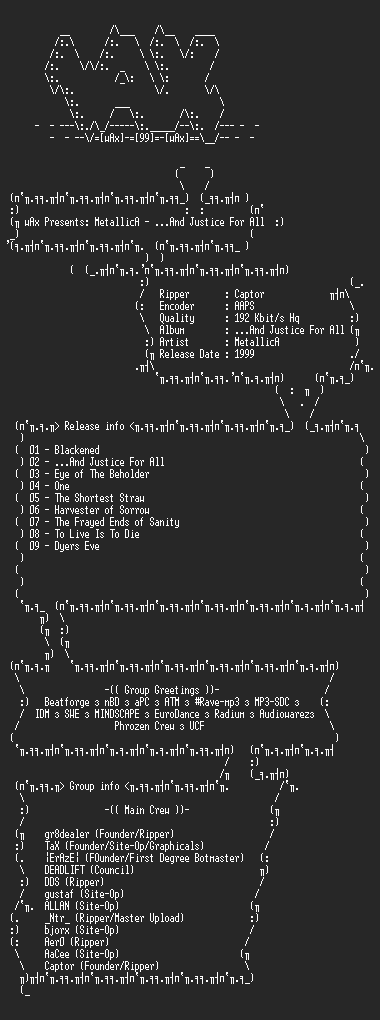 NFO file for Metallica_-_And_Justice_For_All_(wAx)