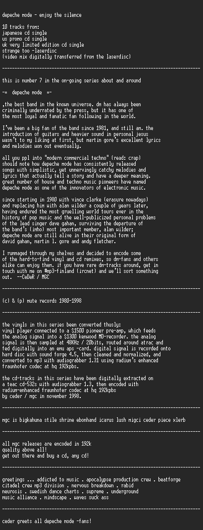 NFO file for Depeche_Mode_-_Enjoy_the_Silence-MGC