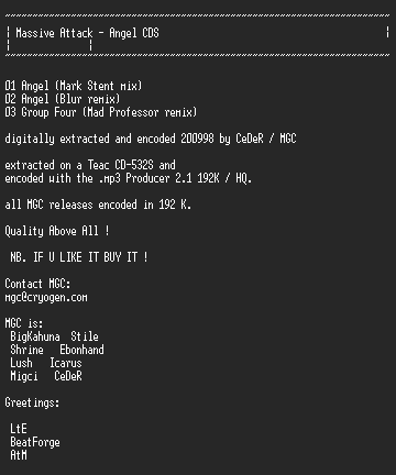 NFO file for Massive_Attack_-_Angel_CDS-MGC