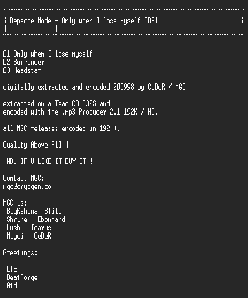 NFO file for Depeche_Mode_-_Only_when_I_lose_myself_CDS1-MGC