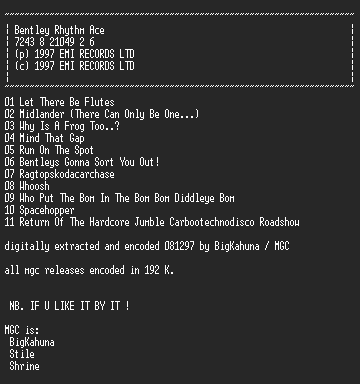 NFO file for Bentley_Rhythm_Ace_-_Bentley_Rhythm_Ace-(1997)-MGC