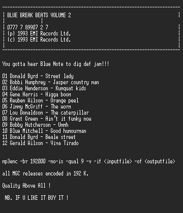 NFO file for VA_-_Blue_Break_Beats_Volume_2_(1993)-MGC