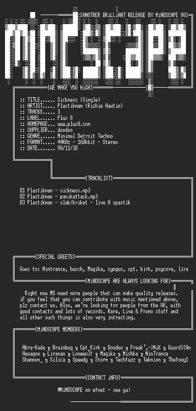 NFO file for Plastikman-Sickness-MindScape