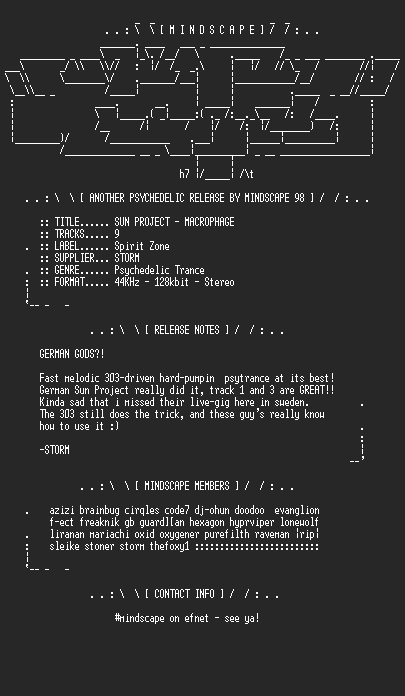 NFO file for Sun_Project-Macophage-MindScape