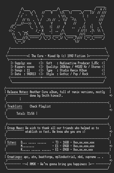 NFO file for The.Cure-Mixed.Up-AMOK