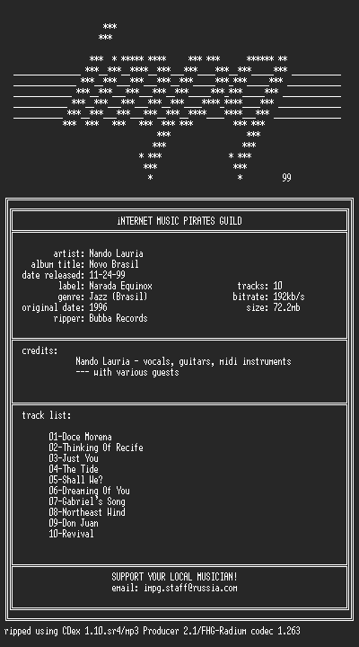 NFO file for Nando.Lauria--Novo.Brasil-(1996)-iMPG
