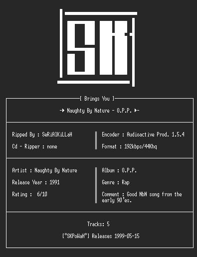 NFO file for Naughty_by_nature_-_o.p.p.(single)(192kbps)-SKPoWaH