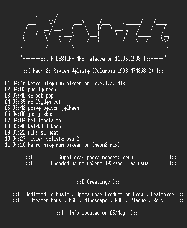 NFO file for Neon_2-rivien_valista-d