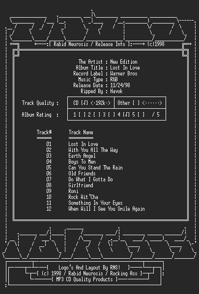 NFO file for New_Edition-Lost_In_Love,_The_Best_Of_Slow_Jams-1998-RNS