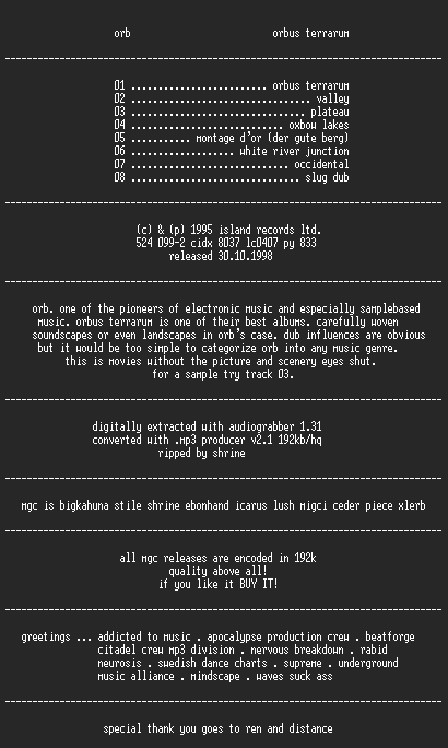 NFO file for Orb_-_Orbus_Terrarum_(1995)-MGC