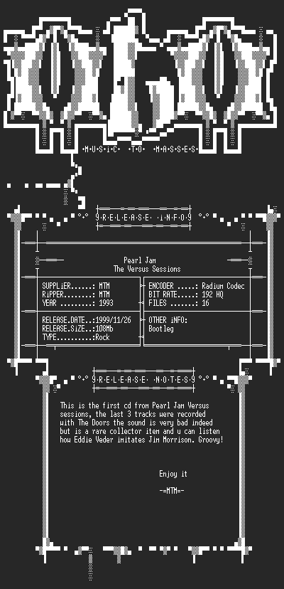 NFO file for Pearl_Jam_-_The_Versus_Sessions_(Bootleg)_(1993)_-_MTM