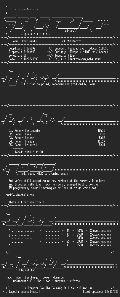 NFO file for Peru_-_Continents-AMOK