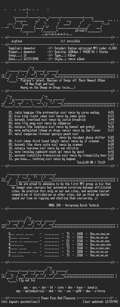NFO file for Pigface-below_the_belt-AMOK