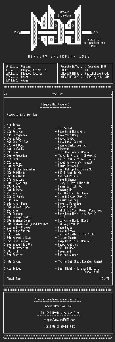 NFO file for (playboy_mix)-volume_1_nbd