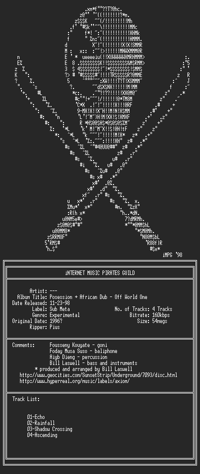 NFO file for Possession_+_African_Dub-(1996)-iMPG