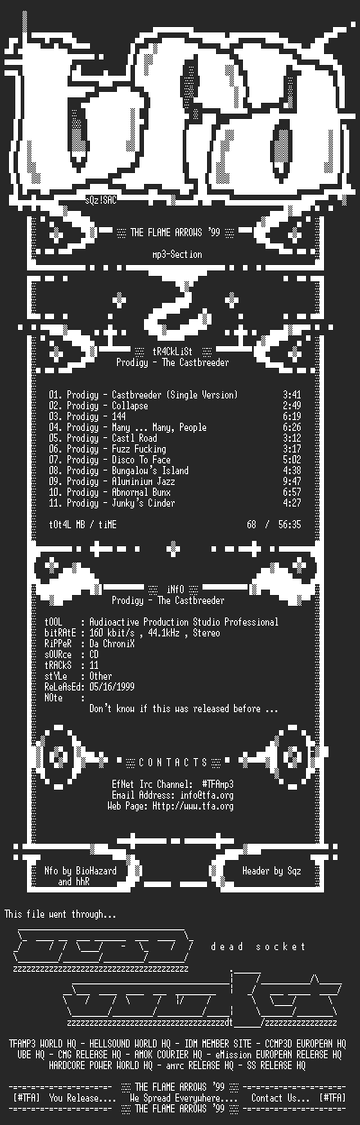 NFO file for Prodigy-The_Castbreeder-1999-TFAMP3