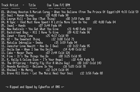NFO file for PromoOnly-Mainstream_Radio-November_1998-RNS