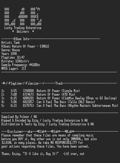 NFO file for Tank_-_Return_Of_Power_(Single)-LtE