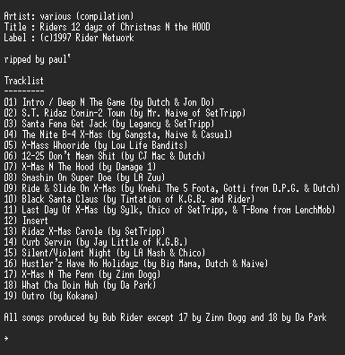 NFO file for VA-Riders_12_Dayz_Of_Christmas_N_The_Hood-RNS