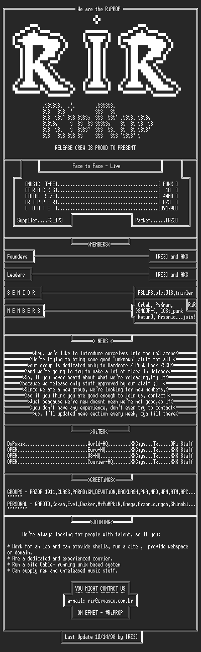 NFO file for Face_to_Face-Live-RiR