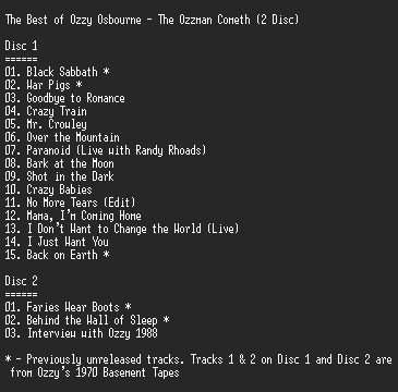 NFO file for Ozzy_Osbourne-The_Ozzman_Cometh-FULL_CD-RNS