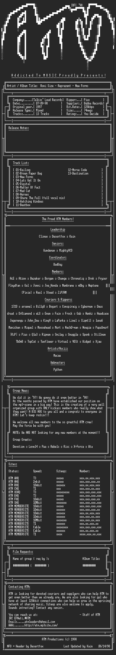 NFO file for Roni_Size_-_Reprazent_-_New_Forms_1997_-_ATM