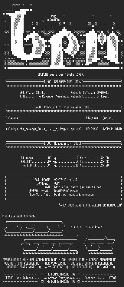 NFO file for (slinky)-the_revenge_(muse_mix)__dj-kayvin-bpm