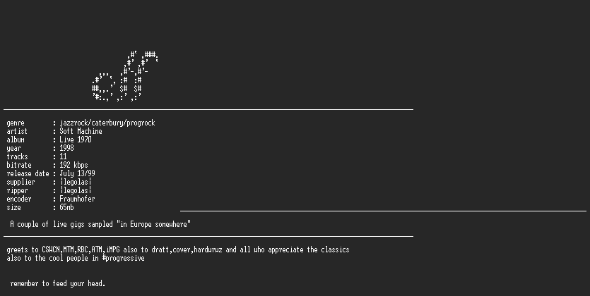 NFO file for Soft_Machine_-_Live_1970_-_ELF