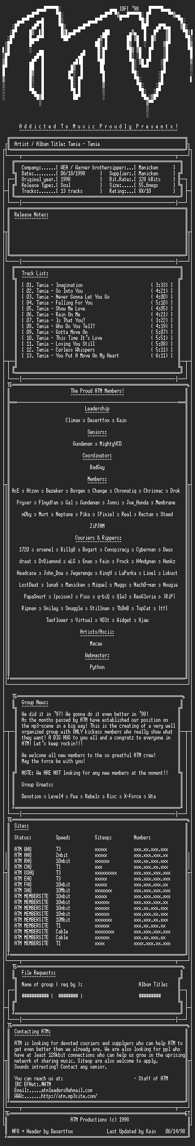 NFO file for Tamia_-_Tamia-ATM