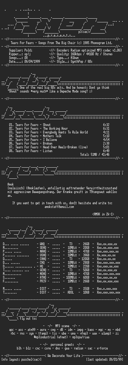 NFO file for Tears_For_Fears-Songs_From_The_Big_Chair-(1985)-AMOK