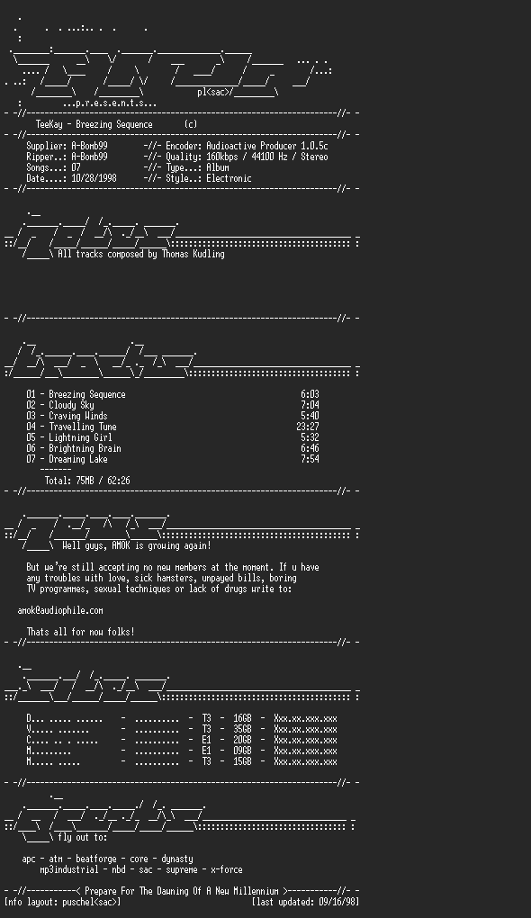 NFO file for TeeKay-Breezing_Sequence-AMOK