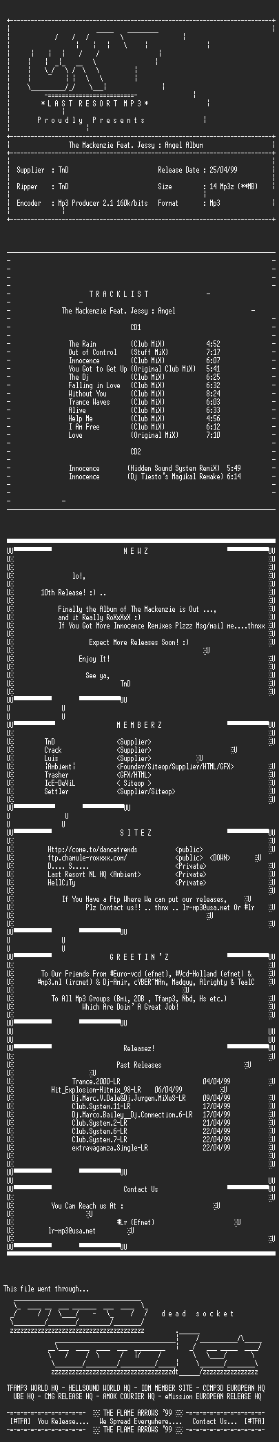 NFO file for The.Mackenzie.feat.Jesse-Angel.(Album)-LR