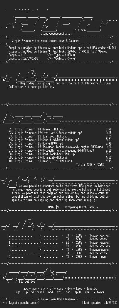 NFO file for Virgin_Prunes-The_Moon_Looked_Down_and_Laughed-AMOK