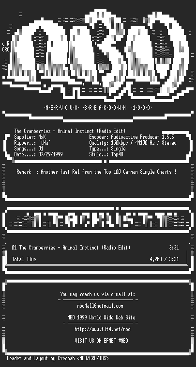 NFO file for (the_cranberries)-animal_instinct__radio_edit-nbd