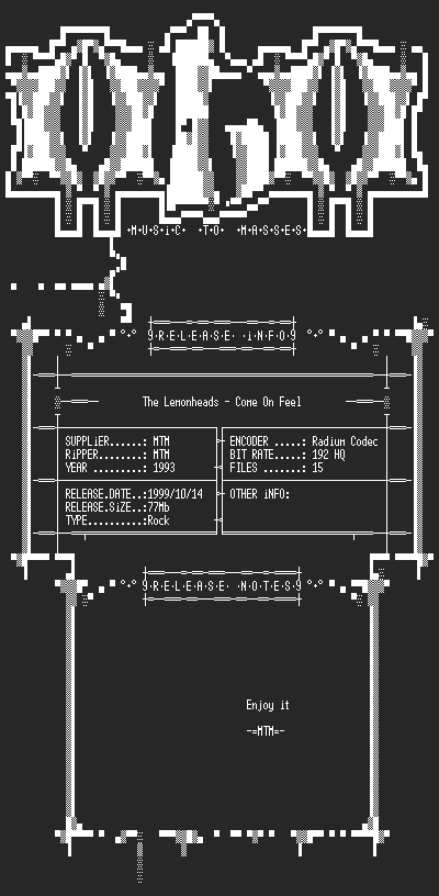 NFO file for The_Lemonheads_-_Come_On_Feel_(1993)_-_MTM