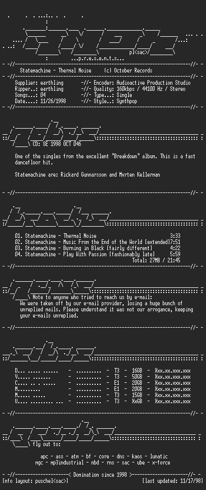 NFO file for Statemachine-Thermal_Noise-AMOK